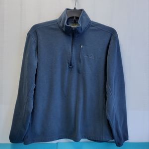 EDDIE BAUER Men's Sweater Fleece 1/4 Zip Blue Size LT